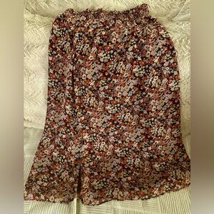Loft- size M- lined long Floral Print Women's Skirt with side slits